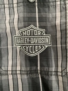 Camisa a Cuadros Harley Davison Genuina MotorClothes Para Hombre L Alta Gris Negra  - Imagen 1 de 6