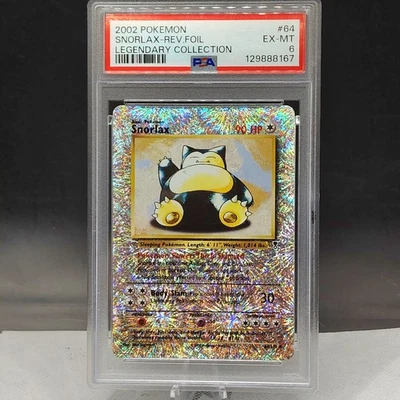 Snorlax Reverse Holo Legendary Collection 2002 Pokemon Card #64 PSA 6 EX-MT WOTC - Image 1 of 2