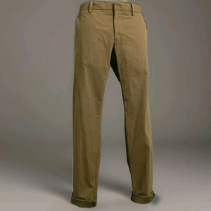 MANGO MEN trousers chino hand trimmings khaki color 1class gabardin cotton it 48 - Picture 1 of 6