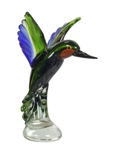 Art Glass Figurine 10" Tall Hummingbird Handcrafted Murano-Style Figurine for... - Picture 1 of 6