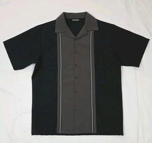 Odo Black & Gray Hawaiian Island Style Dress Shirt - Large  - Picture 1 of 5