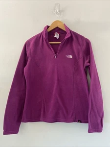 North face Polartec Fleece Ladies Purple Medium 1/4 Zip Pullover Jumper - Picture 1 of 19