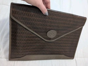 Vintage Mario Valentino Business Bag Briefcase Clutch Bag USED - Picture 1 of 11