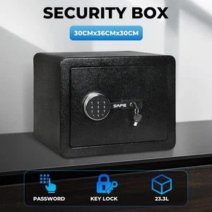 23.3L Digital Security Safe Box Password Key Lock Money Safe Box Home Office - Picture 1 of 12