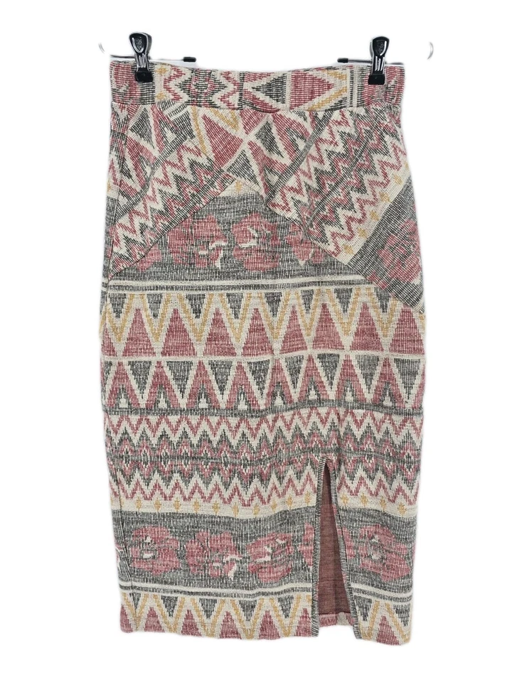 Falda Midi Free People Mendocino Talla Pequeña Boho Bohemia Playa Cómoda Azteca Foto 1 de 3