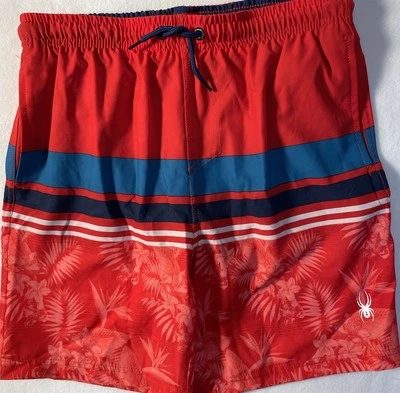 Spyder Swim suit Shorts Trunks Youth Boys 14 16 fits Men's XS Liner Red Blue 26 - Image 1 of 4