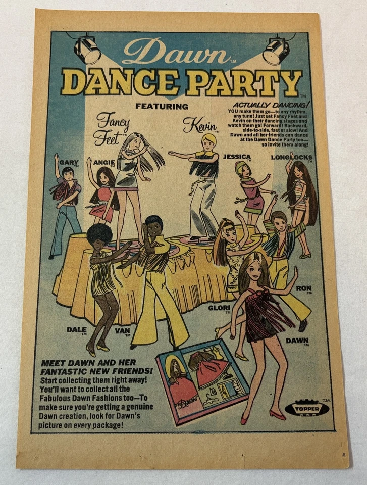 1971 Topper игрушка кукла рекламная страница ~ рассвет танец вечеринки фантазии ноги, Кевин, больше - Изображение 1 из 1