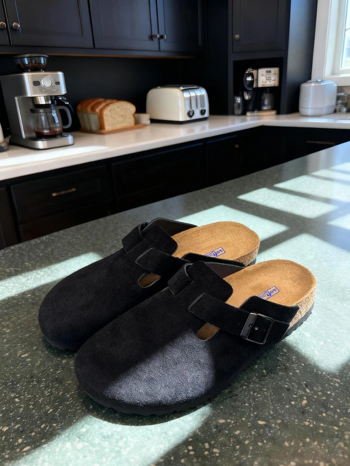 Мягкие сабо унисекс для стельки Birkenstock Boston - черные - Изображение 1 из 4