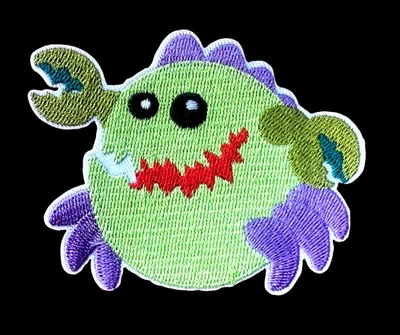 Colorful Cartoon Monster Iron-On Patch 3+3/4 x 2+3/4 inch - Image 1 of 4