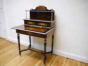 Sekretär Schreibtisch Damen Napoleon 3 Intarsien Frankreich um 1890 restauriert - Bild 1 von 24