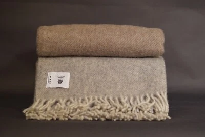 Wolldecke 160 x 130cm 100% reine Neuseeländiche Schurwolle Mehrfarbig Braun/Blau - Bild 1 von 4