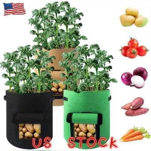 New Potato Grow Bag Tomato Plant Bag Home Garden Vegetable Planter Containers US - Picture 1 of 21