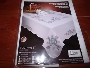 Tobin Stamped Tablecloth SOUTHWEST 50" x70" Cross Stitch - Picture 1 of 4