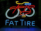New FAT TIRE Bike Bicycle Real Glass Neon Sign Beer Bar Light Home Wall Decor