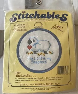 Stitchables The Lord is My Shepherd Sheep 4" Hoop Easy Counted Cross Stitch Kit - Picture 1 of 2