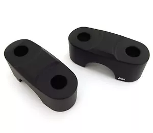 Set of 2 Flat Black Handlebar Clamps - Honda CB160/200/350/360/400/450/550/750 - Picture 1 of 1