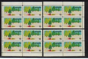 1970 Canada SC# 530p Christmas Snowmobile & Trees Plate Blocks of 4 M-NH # 2264 - Picture 1 of 1