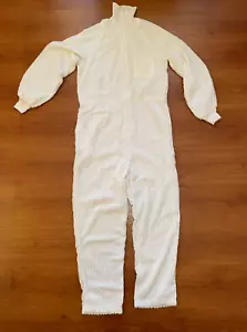 Vintage Leisure Life Chenille One Piece Jumpsuit Unique/Rare, White & Fluffy USA - Picture 1 of 8