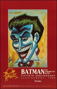 PÓSTER DEL 50 ANIVERSARIO DE LA GALERÍA MICHAEL BATMAN JOKER de BOB KANE - Imagen 1 de 3