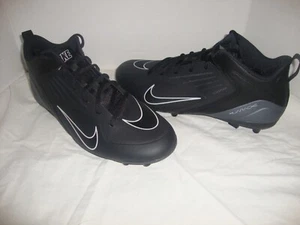 New Men's CZ6558-011 Nike Alpha Huarache 8 Varsity Lacrosse Shoes Size 12 Black - Picture 1 of 16