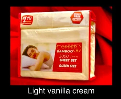COPPERX BAMBOO *Infused CopperX QUEEN-AS SEEN ON TV,2000 Thread ct,hypoAllergenic Antimicrobial