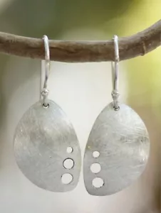 Pendientes artesanales de plata de ley 925 hechos a mano elegantes regalo - Imagen 1 de 6