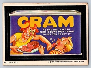 Vintage 1979 Topps Wacky Packages Cram Trading Card No. 117 Of 132 Humorous Coll - Picture 1 of 2