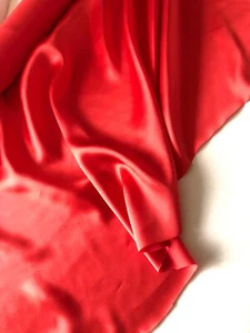 Pure Silk Crepe Backed Satin flame orange fabric by the metre 140cm wide - Picture 1 of 1