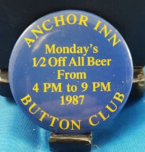 Botón de pin de colección 2,25" botón de anclaje club 1987 envío gratuito - Imagen 1 de 2
