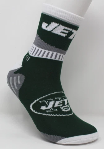 New York NY Jets NFL Green Gray White Deuce Adult 1/4 Quarter Socks *Large Cover