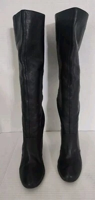 Baker Womens Boots Tall Black Size 9 Leather Pull On Heels - Image 1 of 4