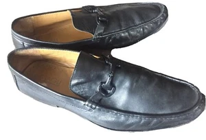 BRUNO MAGLI Black Leather Horse Bit Loafers Men’s Size 10 M Made In Italy - Picture 1 of 7