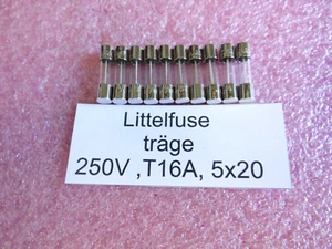 10 Stück Sicherung Kleinsicherung Fuse T 16A 250V Träge 5x20mm Feinsicherung - Bild 1 von 1