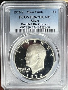 1972-S Silver Eisenhower Ike Dollar PCGS PR67DCAM Double Die Obverse - Picture 1 of 3