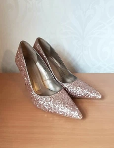 M&S Collection Mujer Rosa Tacón Lentebrilla Zapatos de Corte UK 3 NUEVOS - Imagen 1 de 6