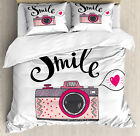 Kamera Bettwäsche Set Lächeln Typografie Romantische