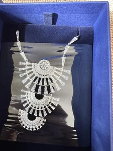 SWAROVSKI Sparkling Dance Dial up Necklace Crystal Silver Pharaoh Egyptian RARE - Picture 1 of 13
