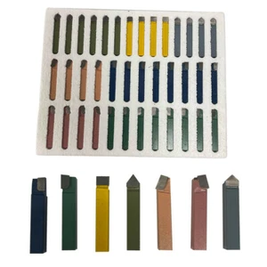 1/4" CARBIDE TIPPED TOOL BITS LATHE TOOLS 38 PIECE SET C6 AR,AL,BR,BL,C, E, D - Picture 1 of 3