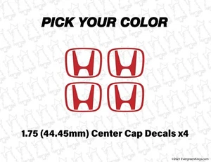 1.75 Inch 44 mm Center Cap Rim Decals for 92-00 Civic Si Fit CRX EG EK EF JDM - Picture 1 of 5