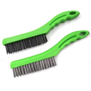 Wire Brush Heavy Duty Carbons And Tainless Steel Wire 10 Inch With Plastic Handl - Picture 1 of 9