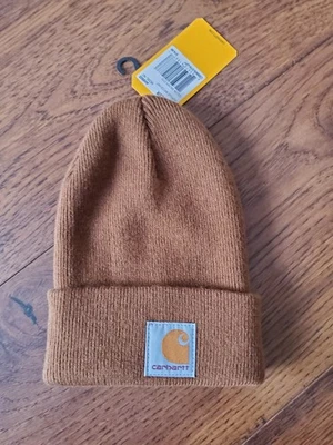 Carhartt Niño Pequeño Arcrylic Reloj Sombrero TD Carhartt Marrón Clásico Tejido Gorro AH8905 Foto 1 de 4