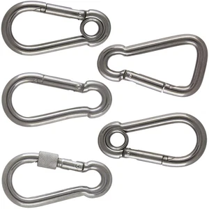 Karabinerhaken Edelstahl A4 Karabiner Haken Feuerwehrkarabiner Schnapphaken - Bild 1 von 11