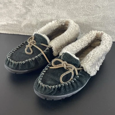 LL Bean Wicked Good Mocasines Zapatillas Mujer 9 Negro Sin Cordones Acogedores Zapatos de Casa Foto 1 de 4