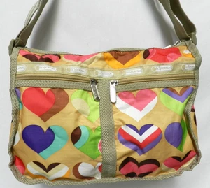 LeSportSac Deluxe Heart shoulder Crossbody bag purse zip top adjustable pink red - Picture 1 of 13