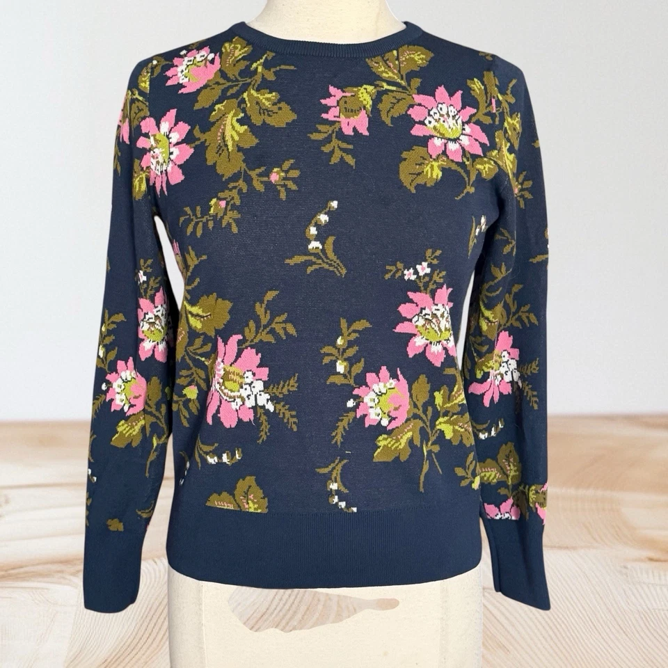 Suéter Ann Taylor Floral Cuello Redondo Mujer Talla S Pullover Top Tejido Mangas Largas Foto 1 de 4