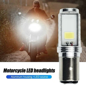 2x BA20D H6 S2 Motorcycle LED Headlight Lamps Hi/Low Beam Conversion White Bulbs - Picture 1 of 4