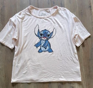 Stitch From Disney's Lilo And Stitch Pink Shirt Size M (8-10) Girls  - Picture 1 of 2