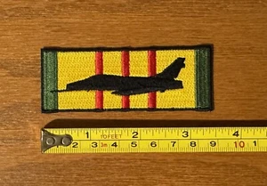F-100 Supersabre Silhouette On Vietnam Service Ribbon Patch 3.5 x 1.5 Inches - Picture 1 of 1