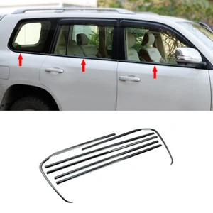 Para Lexus LX570 08-15 negro brillante acero inoxidable ventana de coche borde de cubierta inferior - Imagen 1 de 7
