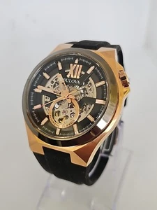 Reloj Automático Bulova Maquina Oro Rosa Esqueleto Para Hombre - Imagen 1 de 19
